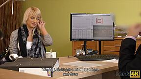 marvelous teen undresses during office interview for loan