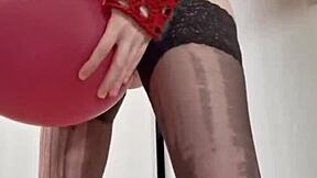 Damn! Sexy Balloons Mistress Elza Kom Dominates with Panty Sniffing Action!