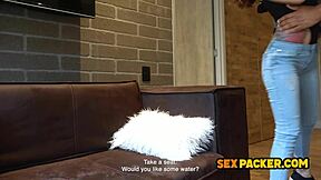 My stepdad saw me flashing tits on video call in bathroom, leading to licking and facial.