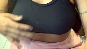 wife enjoys a night at the hotel with a friend, filming their intimate moments together