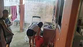 wife leaves, maid craves erect cock