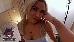 The perverted photographer takes advantage of the model in doggystyle.