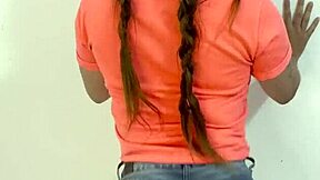 Beautiful latina teen 18+ proudly displays her big tits for her followers