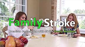 Familystroke - Curious Teen 18+ Learns Intense Fucking Techniques From Her Stepbrother's Big Cock