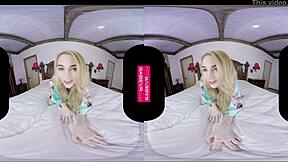 ivy jones uses dildo to masturbate her big tits and pussy in vr reality