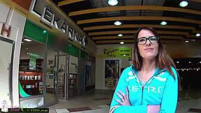 shy teen girl masturbating in public at the mall, horny and cute