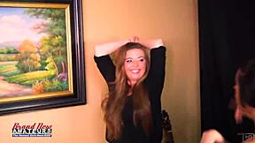 Petite Shaved Blonde Madelyn And Horny Brunette Sofia Finger Each Other's Pussy While Swallowing Cum