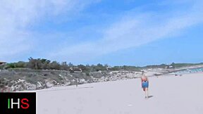 Brunette and blonde girls casually get fucked in cowgirl and anal at the seaside by a hot male.