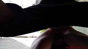 outside anal and pussy fuck, lots to swallow in closeup