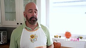 I saw Violet Gems sucking cock in kitchen for pervy pumpkins perverted step papa.