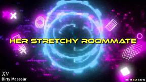 Her stretchy roommate ryan reid gets choked and deepthroated in dorm