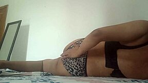 The schoolgirl waits in bed for the teacher to pleasure her while preparing