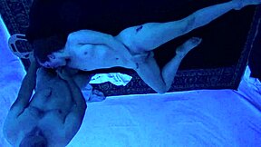Gigi Breeze enjoys a relaxing blacklight massage session