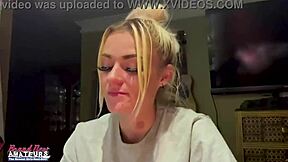 i watch this petite blonde finger her shaved pussy deep