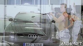 Wow, this hungry dude hammers the beauty's pussy from behind!