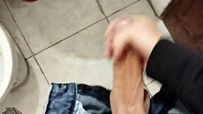 new pov footage of skinny young 18+ jerking off naked in bathroom