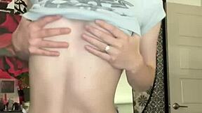 Petite teen amateur cums hard twice masturbating her pussy