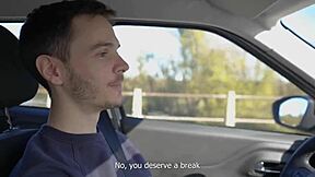 horny teen 18+ sucked me off during outdoor road trip in pov.