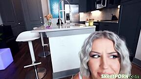 Luna Legend expelled from church, now deepthroating the director in hardcore sex.