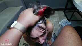 Baddies blow features Mariana Fox sucking monster cock with intense face fucking and teen passion