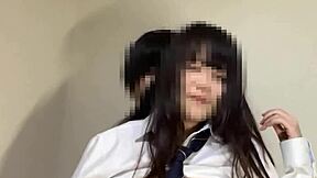 Fresh college girl in uniform gets forced cum on ass in bedroom.