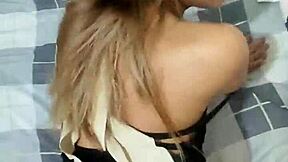 Latina girlfriend cheats with doggystyle sex, her wet pussy bent over.