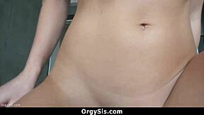 stepsister casually sucks his fat cock in pov orgy until he cums