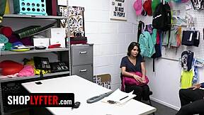 rich girl nicole aria gets caught shoplifting and bent over for anal creampie in backroom