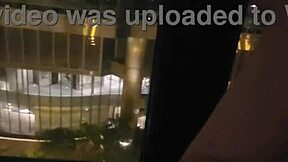petite indian girlfriend masturbates outdoors in front of hotel window
