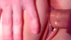 petite teen moans as cum drips between her lips continuously