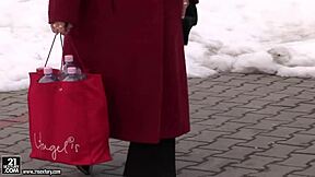 Busty granny Effie licks teen 18+ pussy. She can't get enough of that young taste.