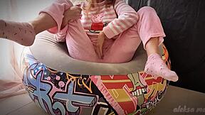 skinny teen 18+ fingers herself to intense squirting orgasm.