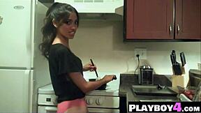 long legged asian teen bryiana noelle strips from lingerie to naked.