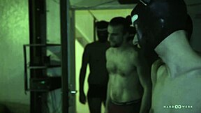 Bound Brunette Rips Clothes For Orgy