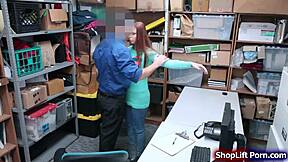 Busty Shoplifter Rammed By Store Officer