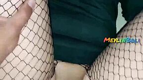 Gothic nympho neighbor gets fucked from behind and cums messy