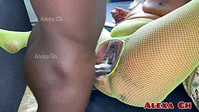 young ebony pounded hard with creampie