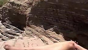 little summer flashing natural tits and pussy at beach! 🌊