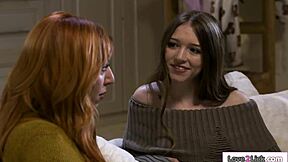 my tiny stepdaughter scissorfucks my hairy pussy