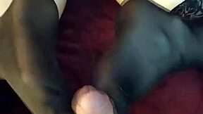 First Time Footjob In Stockings Leading To Cumshot?