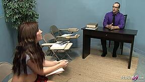 Ginger Casey Cumz tricks teacher into classroom banging.