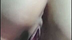 girlfriend touches herself more in costume, close up