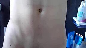 Muscular handsome guy in shower time, trying to be sexy