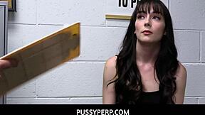 Pussyperp - Pervert Big Dick Security Officer Asks Shoplifting Teen 18+ To Pay By Her Pussy In Fucking, American, Office, Blowjob, Caught, Sex, Punished