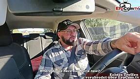 Teen tourist gets anal date with German guy on Mallorca outdoor pickup.