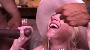 Rebel Rhyder, the horny babe, keeps banging the work crew non-stop