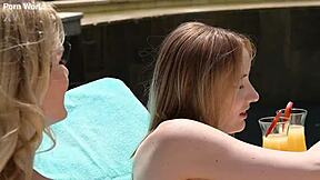 poolside chapter 1 with bffs polly yangs and merida sat sharing glass dildo