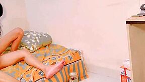 Sistya's girlfriend in lingerie receives rough pussy pounding.