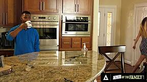 Busty wife Ella Reese says, 'I'll suck and fuck your big black cock as an apology, stepdad.'