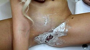 Shaving my unshaven pussy close up